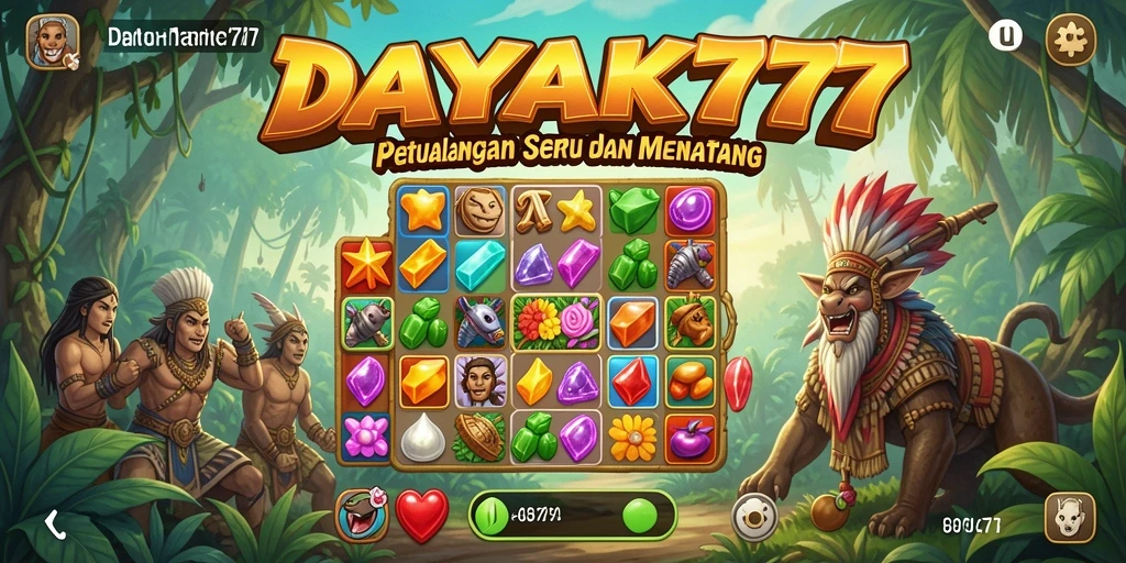 Screenshot menunjukkan gameplay menarik dan penuh warna dari DAYAK777.