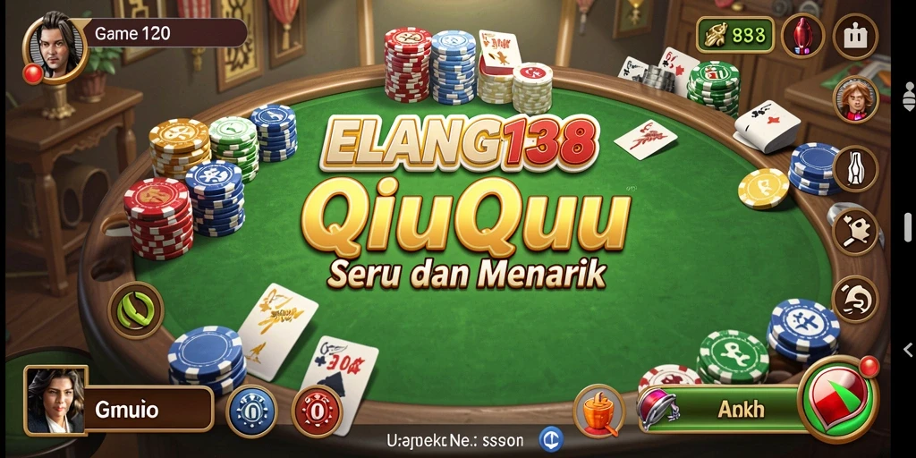 Tampilan gameplay QiuQiu yang seru dan interaktif di ELANG138.