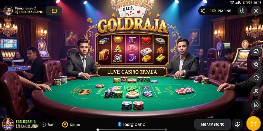 Tampilan gameplay Live Casino yang mendebarkan di GOLDRAJA.