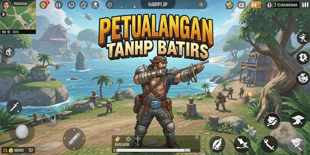 Tangkapan layar utama HARAPJP menampilkan gameplay yang memukau di dunia terbuka.