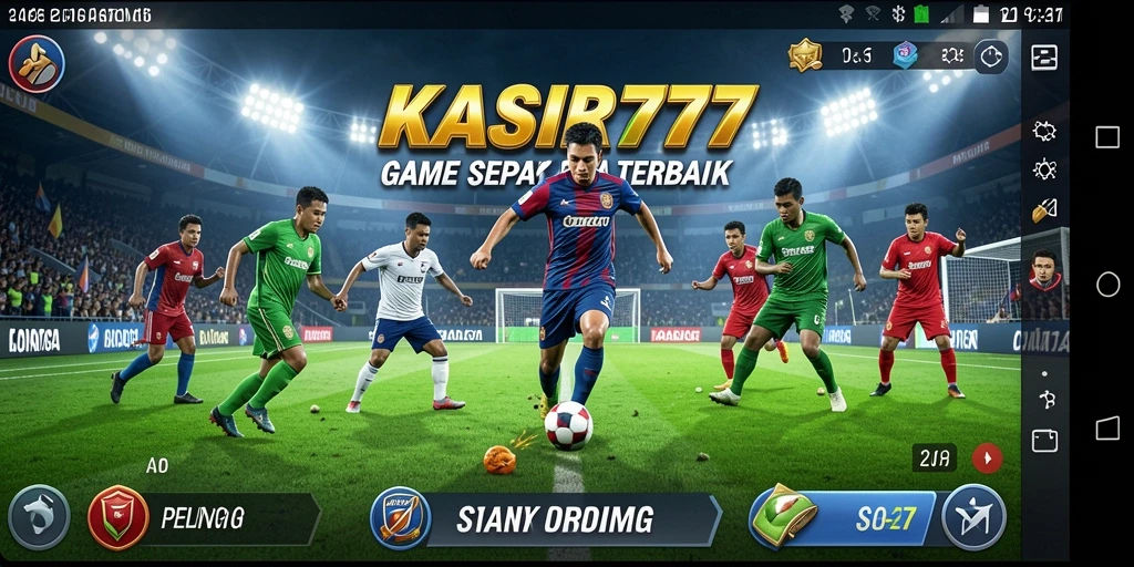 Screenshot gameplay KASIR777 menampilkan tim sepak bola dalam aksi.