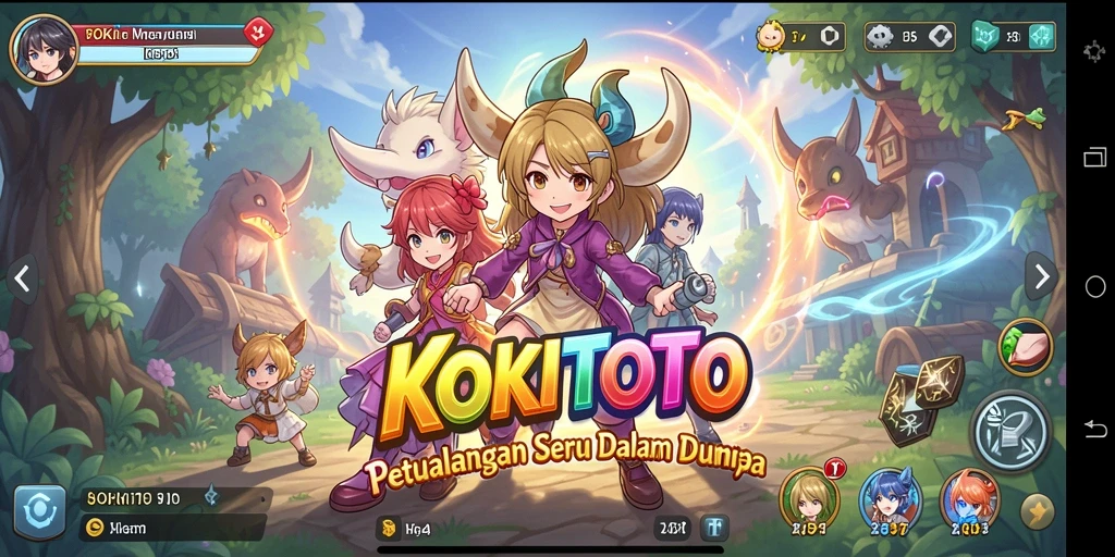 Tampilan gameplay KOKITOTO yang seru dan penuh warna.