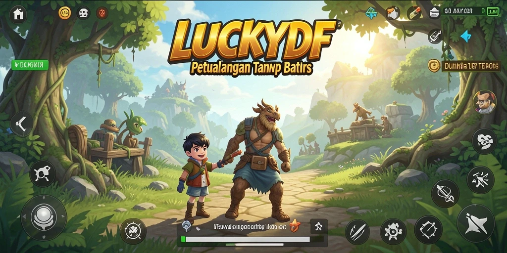 Tampilan gameplay LUCKYDF yang menakjubkan dalam dunia Open World.