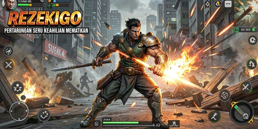 Gameplay REZEKIGO yang mendebarkan dengan pertarungan epik antar karakter.