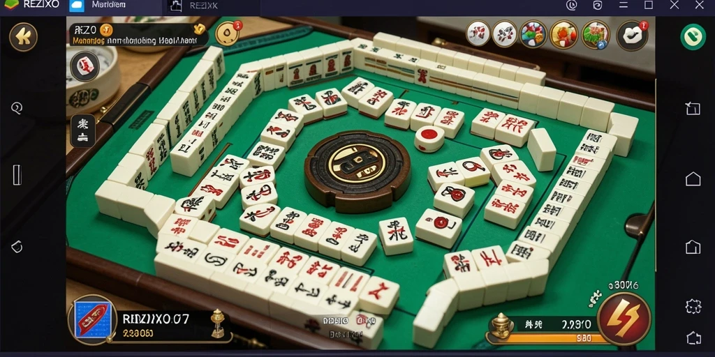 Screenshot menampilkan gameplay Mahjong REZIXO yang menarik.