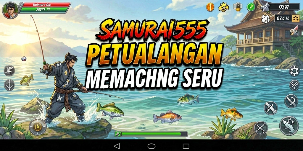 Tampilan gameplay <strong>SAMURAI555</strong> yang menakjubkan saat menangkap ikan.