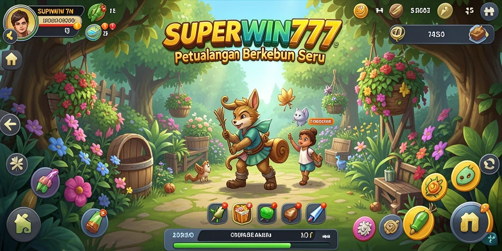 Screenshot gameplay SUPERWIN777 yang menampilkan kebun yang subur.
